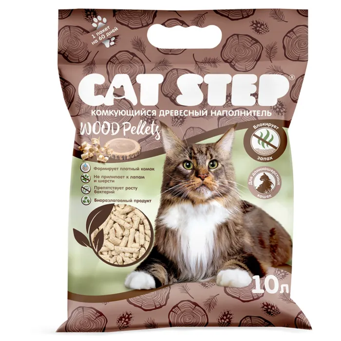 J_jwi_yStfh20vZF7GDm4J9EjJFW9ybVGjeEUnCOWoI= Наполнитель Cat Step 5 л 2.428 кг комкующийся, растительный — изображение 1