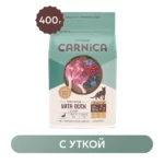 Корм для кошек Carnica 0.4кг с уткой для поддержания здоровья мочевыделительной системы сухой