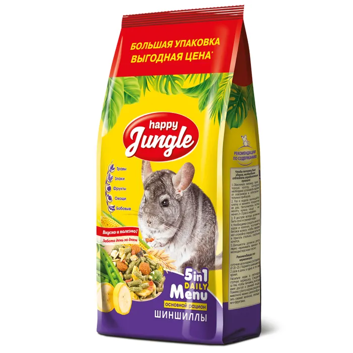 nnzQhGvUUcCnBpJRMwMdzuNZbKZLofJ0R_Zp0MAbhxo= Корм для шиншилл HappyJungle 900г — изображение 1